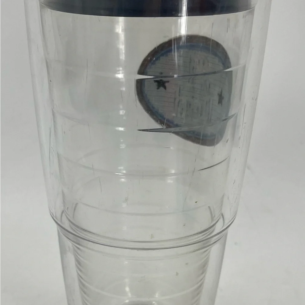 Tervis 24 oz Insulated Tumbler Blue Lid “#1‎ Dad” Blue Oval Embroidered Patch